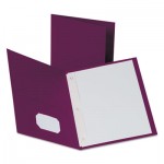 Oxford Twin-Pocket Folders with 3 Fasteners, Letter, 1/2" Capacity, Burgundy, 25/Box OXF57757