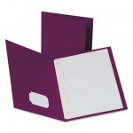 Oxford Twin-Pocket Folders with 3 Fasteners, Letter, 1/2" Capacity, Burgundy, 25/Box OXF57757