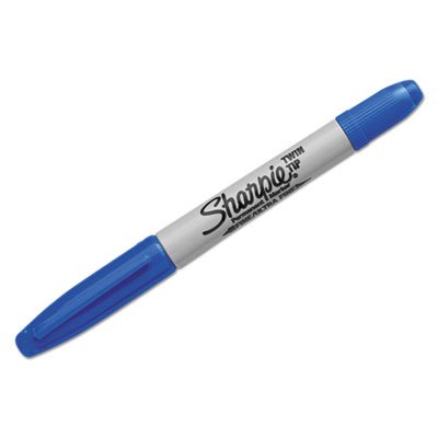 Sharpie Twin-Tip Permanent Marker, Fine/Ultra Fine Point, Blue SAN32003