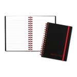 Black n' Red Twin Wire Poly Cover Notebook, Wide/Legal Rule, Black Cover, 5.88 x 4.13, 70 Sheets