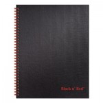 Black n' Red Twinwire Hardcover Notebook, Wide/Legal Rule, Black Cover, 11 x 8.5, 70 Sheets JDKK67030
