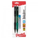 Pentel Twist-Erase EXPRESS Mechanical Pencil Refill Pack, 0.7 mm, HB (#2.5), Black Lead, Assorted Barrel Colors, 2