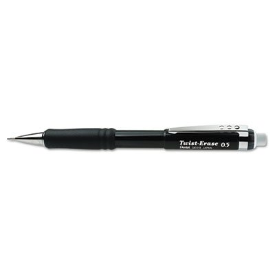 Pentel Twist-Erase III Mechanical Pencil, 0.5 mm, Black Barrel PENQE515A