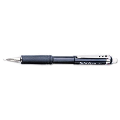 Pentel Twist-Erase III Mechanical Pencil, 0.7 mm, Black Barrel PENQE517A