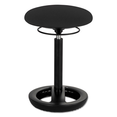 Safco Twixt Desk Height Ergonomic Stool, 22.5" Seat Height, Supports up to 250 lbs., Black Seat, Black Back, Black