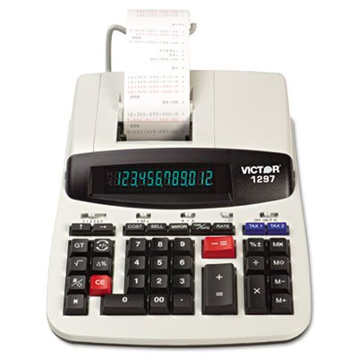 Victor Two-Color Commercial Printing Calculator, Black/Red Print, 4 Lines/Sec VCT1297