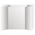 Eco Brites Two Cool Tri-Fold Poster Board, 36 x 48, White/White, 6/Carton GEO26790