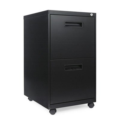 ALEPA542820BL Two-Drawer Metal Pedestal File, 16w x 19-1/2d x 28-1/2h, Black ALEPA542820BL