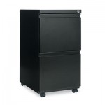 ALEPB542819BL Two-Drawer Metal Pedestal File With Full-Length Pull, 14-7/8w x 19-1/8d, Black ALEPB542819BL