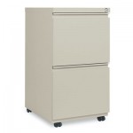 ALEPB542819PY Two-Drawer Metal Pedestal File With Full-Length Pull, 14-7/8w x 19-1/8d, Putty ALEPB542819PY