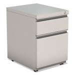 Two-Drawer Metal Pedestal File With Full Length Pull, 14 3/4w x 19 1/8d, Lt Gray ALEPBBFLG