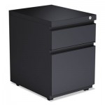 Two-Drawer Metal Pedestal File With Full Length Pull, 14 3/4w x 19 1/8d,Charcoal ALEPBBFCH