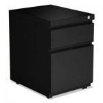 Two-Drawer Metal Pedestal File With Full-Length Pull, 14 3/4w x 19 1/8d, Black ALEPBBFBL