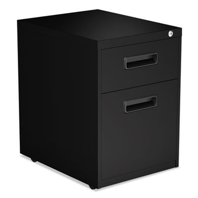 Two-Drawer Metal Pedestal File, 14 3/4w x 19 1/8d x 28 1/2h, Black ALEPABFBL