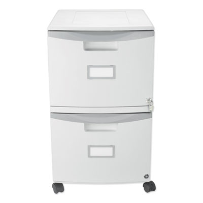 Storex Two-Drawer Mobile Filing Cabinet, 14.75w x 18.25d x 26h, Gray STX61310B01C