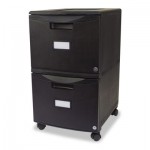 Storex Two-Drawer Mobile Filing Cabinet, 14-3/4w x 18-1/4d x 26h, Black 61309B01C