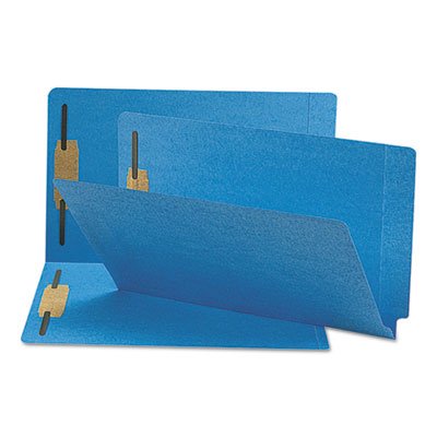 Smead Two-Inch Capacity Fastener Folders, Straight Tab, Legal, Blue, 50/Box SMD28040