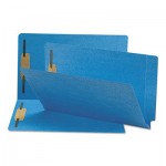 Smead Two-Inch Capacity Fastener Folders, Straight Tab, Legal, Blue, 50/Box SMD28040