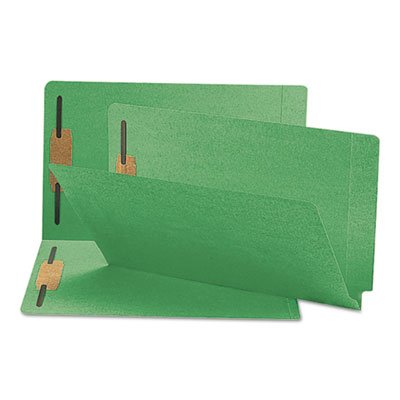 Smead Two-Inch Capacity Fastener Folders, Straight Tab, Legal, Green, 50/Box SMD28140