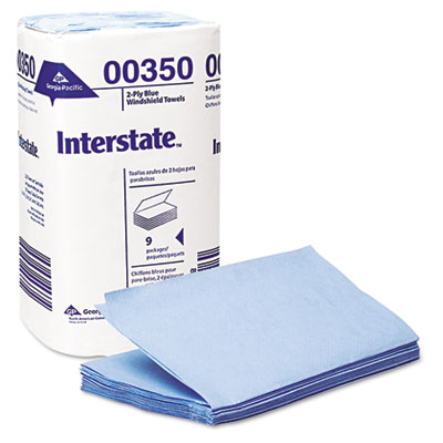Interstate Two-Ply Singlefold Auto Care Wipers, 9 1/2 x 10 1/2, 250/Pack, 9 Packs/Carton GPC00350