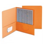 Smead Two-Pocket Folder, Textured Heavyweight Paper, Orange, 25/Box SMD87858