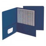 Smead Two-Pocket Folder, Textured Heavyweight Paper, Dark Blue, 25/Box SMD87854