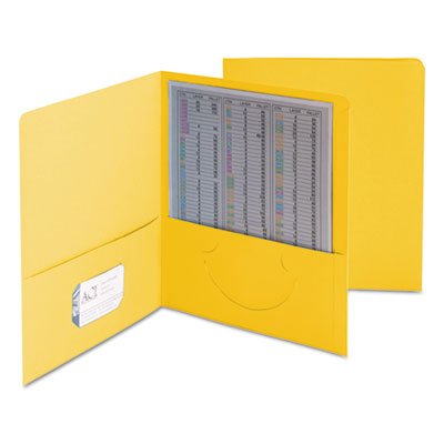 Smead Two-Pocket Folder, Textured Heavyweight Paper, Yellow, 25/Box SMD87862