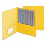 Smead Two-Pocket Folder, Textured Heavyweight Paper, Yellow, 25/Box SMD87862