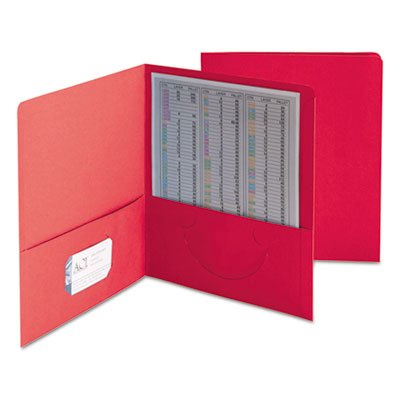 Smead Two-Pocket Folder, Textured Heavyweight Paper, Red, 25/Box SMD87859