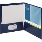 Business Source Two-Pocket Folders with Business Card Holder 44430