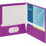Business Source Two-Pocket Folders with Business Card Holder 44429