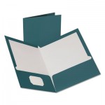 Oxford Two-Pocket Laminated Folder, 100-Sheet Capacity, Metallic Teal, 25/Box OXF5049561