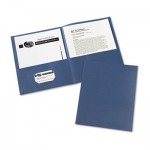 Avery Two-Pocket Portfolio, Embossed Paper, 30-Sheet Capacity, Dark Blue, 25/Box AVE47985