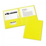 Avery Two-Pocket Portfolio, Embossed Paper, 30-Sheet Capacity, Yellow, 25/Box AVE47992