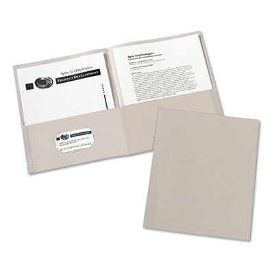 Avery Two-Pocket Portfolio, Embossed Paper, 30-Sheet Capacity, Gray, 25/Box AVE47990