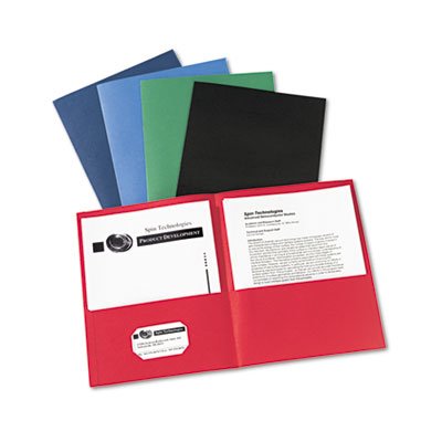 Avery Two-Pocket Portfolio, Embossed Paper, 30-Sheet Capacity, Assorted Colors, 25/Box AVE47993