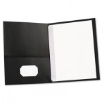 UNV57114 Two-Pocket Portfolios w/Tang Fasteners, 11 x 8-1/2, Black, 25/Box UNV57114