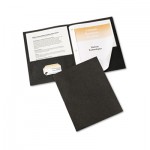 Avery Two-Pocket Report Cover, Tang Clip, Letter, 1/2" Capacity, Black, 25/Box AVE47978