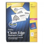 Avery Two-Side Printable Clean Edge Business Cards, Laser, 2 x 3 1/2, White, 2000/Box AVE5870