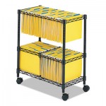 Safco Two-Tier Rolling File Cart, 25.75w x 14d x 29.75h, Black SAF5278BL