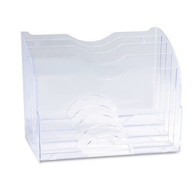 Rubbermaid Two-Way Organizer, Five Sections, Plastic, 8 3/4 x 10 3/8 x 13 5/8, Clear RUB94610ROS