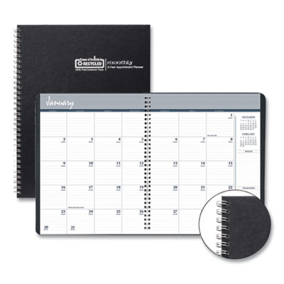 House of Doolittle 2620-92 Two-Year Monthly Hard Cover Planner, 11 x 8.5, Black, 2021-2022 HOD262092