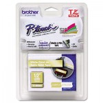 Brother P-Touch TZMQ835 TZ Standard Adhesive Laminated Labeling Tape, 1/2" x 16.4 ft., White/Satin Gold BRTTZEMQ835
