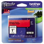Brother P-Touch TZe Standard Adhesive Laminated Labeling Tape, 1w, Black on Red BRTTZE451