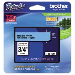 Brother P-Touch TZe Standard Adhesive Laminated Labeling Tape, 3/4w, Black on Blue BRTTZE541
