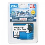 Brother P-Touch TZe Standard Adhesive Laminated Labeling Tape, 1-1/2w, Black on White BRTTZE261