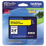 Brother P-Touch TZe Standard Adhesive Laminated Labeling Tape, 3/4w, Black on Yellow BRTTZE641