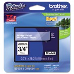 Brother P-Touch TZe Standard Adhesive Laminated Labeling Tape, 3/4w, White on Clear BRTTZE145