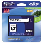 Brother P-Touch TZe Standard Adhesive Laminated Labeling Tape, 1/2w, Black on White BRTTZE231