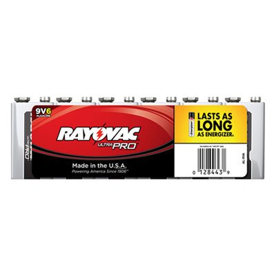 Ultra Pro Alkaline Batteries, 9V, 6/Pack RAYAL9V